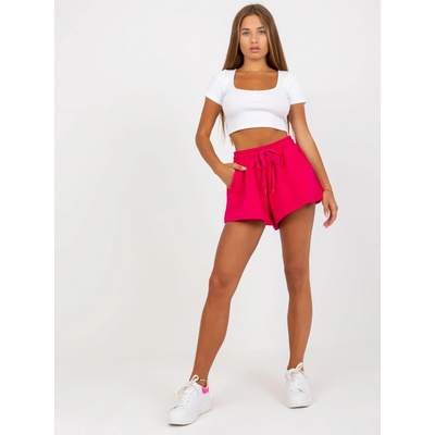 Rue Paris Fuchsiové teplákové šortky -rv-sn-8069.12p-fuchsia
