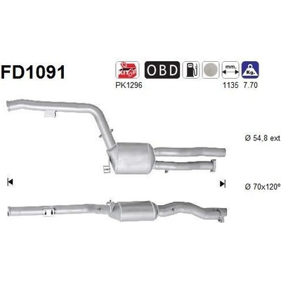 Filtr sazových částic, výfukový systém AS FD1091