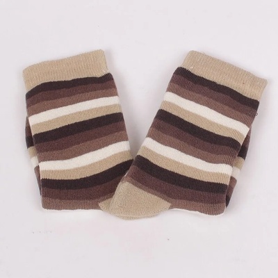 Детски термо чорапи на райе в бежови и кафяви нюанси