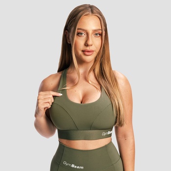 GymBeam Спортно бюстие Olive Grey M