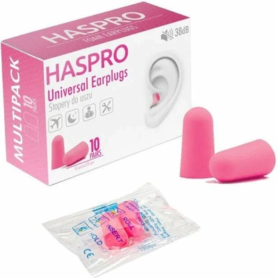 Haspro Multi10 špunty do uší růžové 10 párů