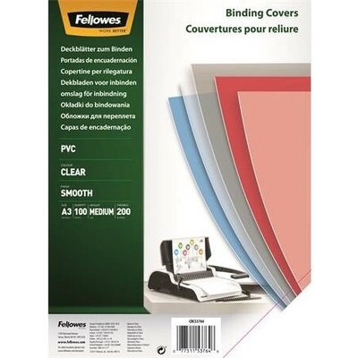 FELLOWES Obal ku špirálovej väzbe, priehľadný, A3/200 mik.