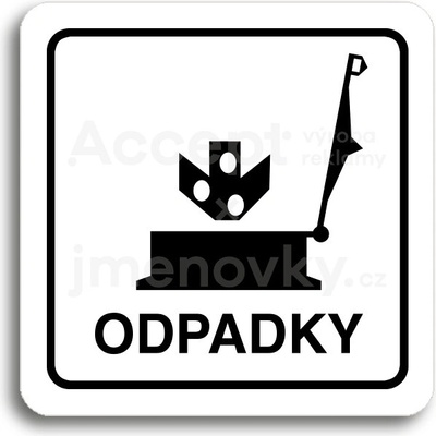 ACCEPT Piktogram odpadky - bílá tabulka - černý tisk