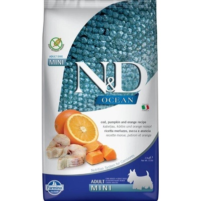 N&D Ocean Dog Adult Mini Grain Free Codfish & Pumpkin & Orange 2,5 kg