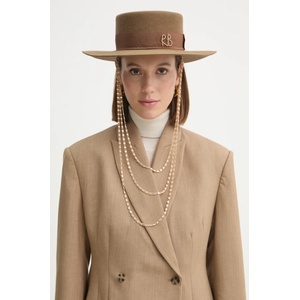 Ruslan baginskiy Капела Monogram-embellished Canotier Hat (CNT037.F.3CHA.9P.MRB)