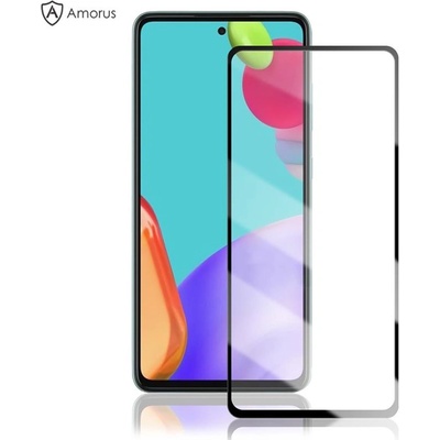 Удароустойчив стъклен протектор марка AMORUS за Samsung Galaxy A52/A52S 5G - с черна рамка