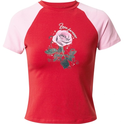 Nasty Gal Тениска 'Love Forever' червено, размер 6