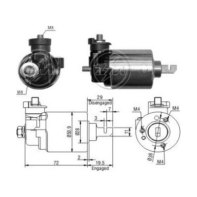 Spínač startéru SM44232 Mitsuba SM442-32