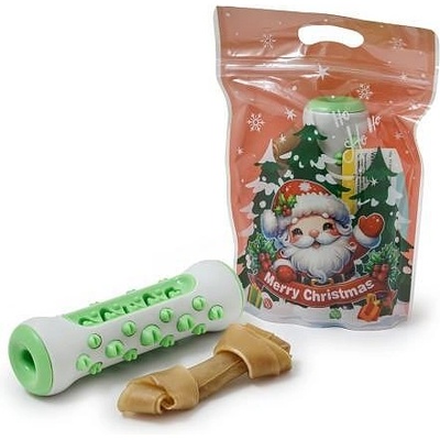 Коледен подарък за куче - играчка + лакомство