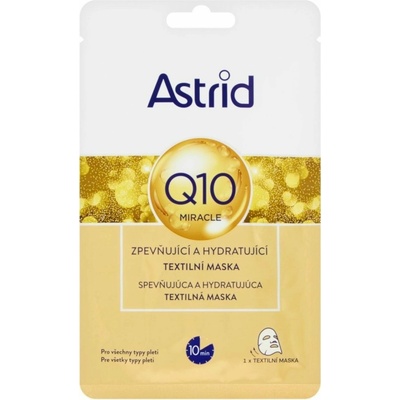 Astrid Q10 Miracle spevňujúce a hydratujúce pleťová textilné maska 20 ml