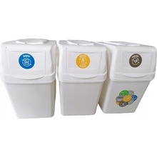 PK Group Sada 3 košů na tříděný odpad Sortibox 3 x 25 l bílá