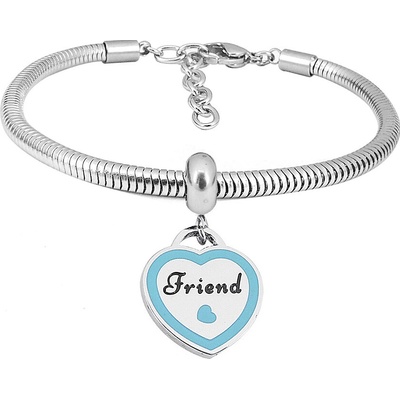 Linda's Jewelry náramok BFF Blue Heart chirurgická oceľ INR150