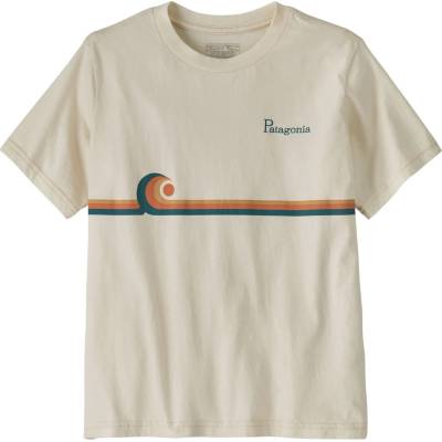 Patagonia Детска тениска Patagonia Kid's Graphic T-shirt - Swelldrifter Stripe: Undyed Natural - размер XS (704-3907-0611)