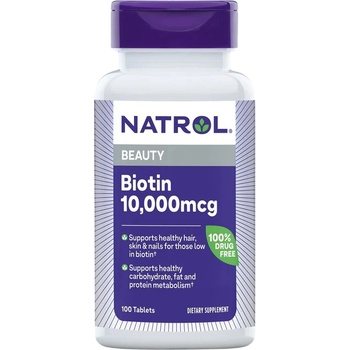 Natrol Biotin Maximum Strength, 10000 mcg, 100 таблетки, Natrol (1538)