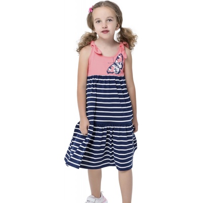 Winkiki Kids Wear Dívčí šaty Butterfly růžová/navy