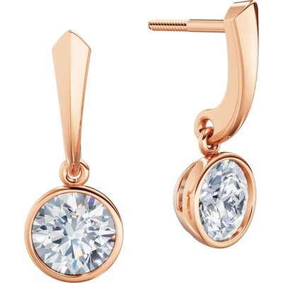 DF dámske náušnice 6412, růžové zlato s laboratorními diamanty o celkové váze 2.00 ct VS1/F