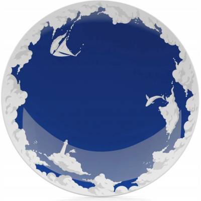 58products Porcelánový talíř Limitovaná Edice Heavently 28 cm bílá modrá