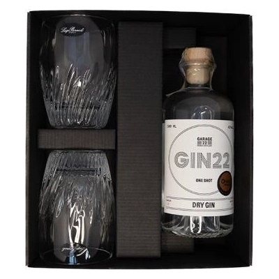 Garage22 Gin22 42% 0,5 l (dárkové balení 2 sklenice)