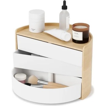 Umbra hk ltd (Канада) Кутия за бижута и аксесоари umbra moona - цвят бял с дървесен фладер (umbra 1014748-668)