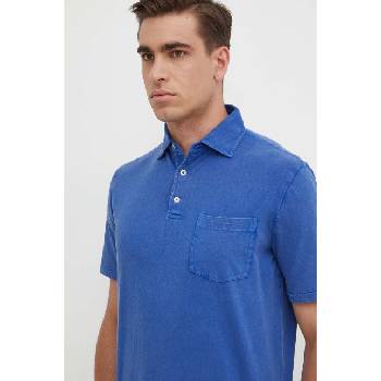 Ralph Lauren Тениска с яка лен Polo Ralph Lauren в синьо с изчистен дизайн 710900790 (710900790)