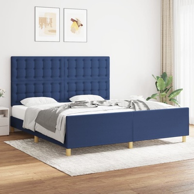 Nábytek XL 3125403 Rám postele s čelem modrý textil