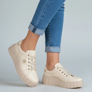  Обувки естествена кожа E18041-3 Beige