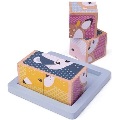 Bigjigs Toys Пъзел кубчета - Горски животни (33027)
