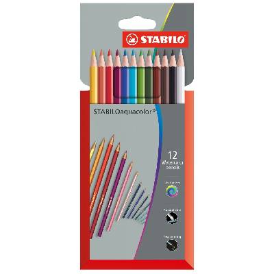 Акварелни моливи Stabilo - Aquacolor, 12 цвята (ST1612-3)