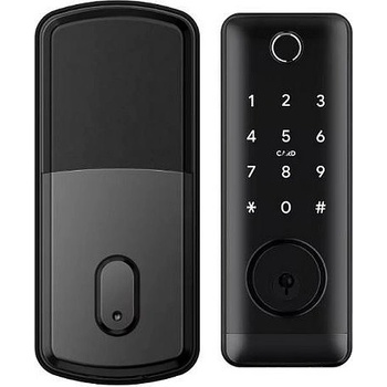 TTLock допълнителна моторна смарт брава с RFID чипове ( карти) , ПИН код , пръстов отпечатък цвят черен - ASD T1B (CNL0493)