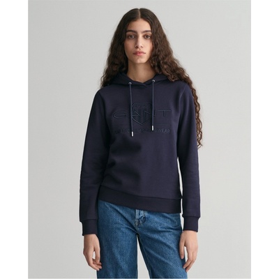 Gant Суичър Gant Tonal Logo Archive Shield Hoodie - 433 Evening Blu