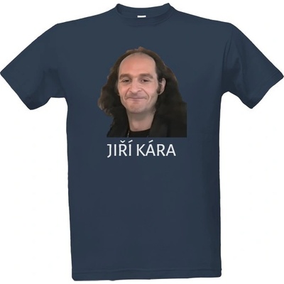Tričko s potiskem Jiří Kára pánské denim