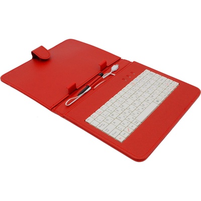 Kožené puzdro AIREN AiTab 2 s USB klávesnicou, 8", červené (rozloženie klávesov pre CZ/SK/DE/UK/US...)