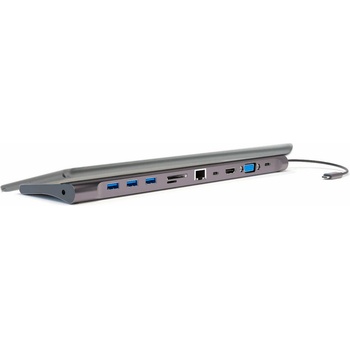 4smarts Мултифункционален хъб с DeX, Ethernet, HDMI, VGA, 3.5 mm jack, USB-C, USB 3.0 и четец за карти за Macbook и USB-C устройства - 4smarts 11in1 USB-C Hub with DeX (тъмносив) (456358)