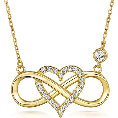 Olivie Strieborný náhrdelník nekonečná láska gold 5586