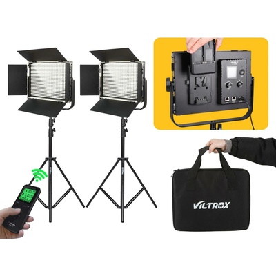 Viltrox LED video světlo VL-D60B (5600K) + 2,6m stativy Celkový jas 14 000 lumenů, CRI95+, Stativy v ceně – Hledejceny.cz