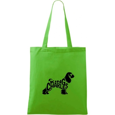 Kavalier king Charles španiel nápis v tele Taška bavlnená 42 x 38 cm Apple Green