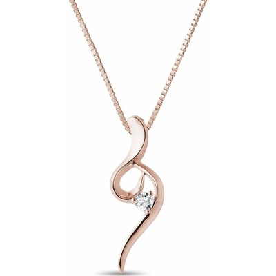 Klenota Elegantní z růžového zlata s diamantem k0308014