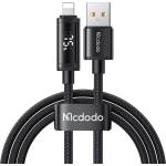 Mcdodo Кабел за данни - Mcdodo (CA-7970) - USB-A → Lightning, двоен LED дисплей, 3A, 1.2m - Черен