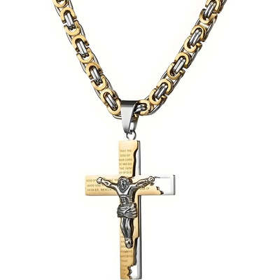 HARAHU Мъжки колие gr-32538 - Златно / Сребърно / 60см kp32538 (gr-32538)