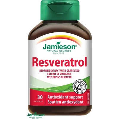 Jamieson Resveratrol 50 mg výťažok z červího vína 30 kapsúl
