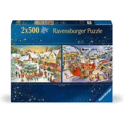 RAVENSBURGER Vianočný trh a Štedrovečerná večera so Santom 2x500 dielov