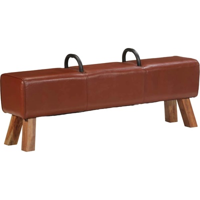 vidaXL Винтидж пейка тип гимнастически кон, естествена козя кожа (286605)