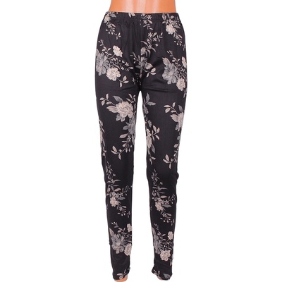 Макси клин в черно с бежови цветя