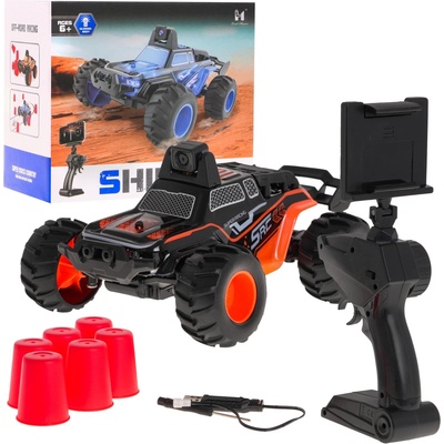 Ramiz Diaľkovo ovládané terénne auto SHINE s Wi-Fi kamerou pre deti 6+ 2,4 GHz diaľkové ovládanie + chytač telefónu + 6 pohárov + svetlá