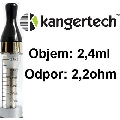 Kangertech CC/T2 clearomizer 2,2ohm číry 2,4ml