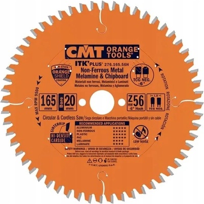 CMT Kotouč na HPL laminát hliník tenký 165 x 20mm 56Z vidi 276.165.56H