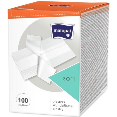 Matopat Matopat SOFT strihacia náplasť s vankúšikom na rany pre citlivú pokožku 6 x 10 cm 100 ks