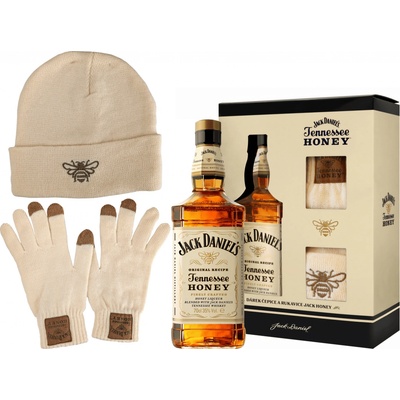 Jack Daniel's Tennessee Honey 35% 0,7 l (darčekové balenie čiapka a rukavice)