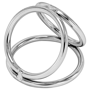 Locked Метален троен пенис пръстен Locked