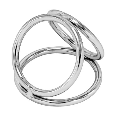 Locked Метален троен пенис пръстен Locked